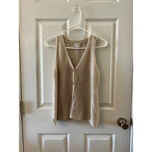 Pink republic knit‎ tan button up tank top. Size XL